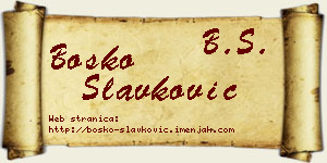 Boško Slavković vizit kartica